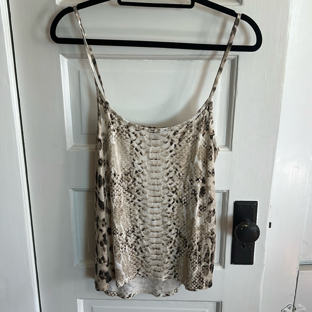 haute hippie size, large snake print tank top, very comfortable, stretchy, light
